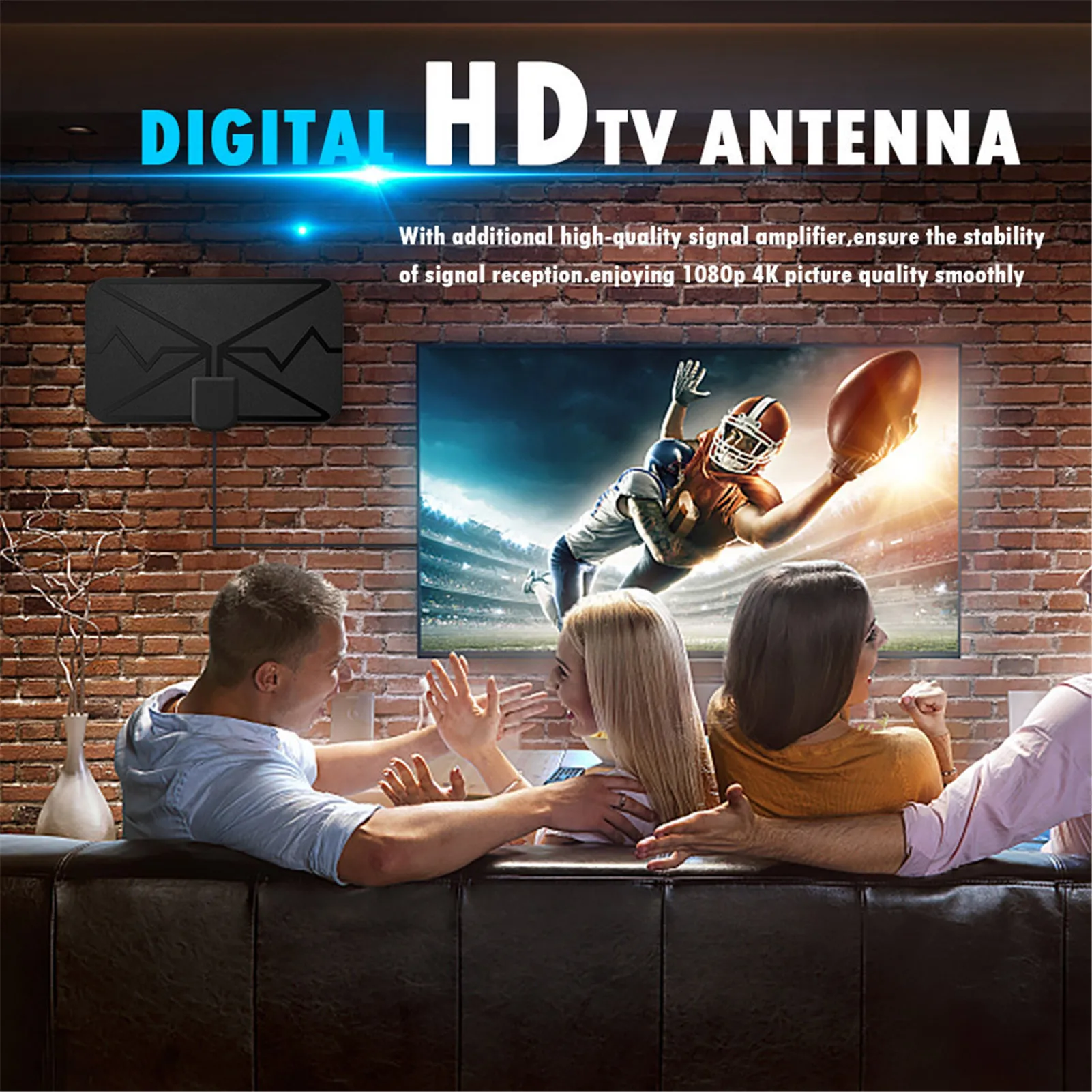 4K цифровая антенна ТВ в помещении с усилителем сигнала 3600 миль DVB-T2 HD Цифровая TV PC