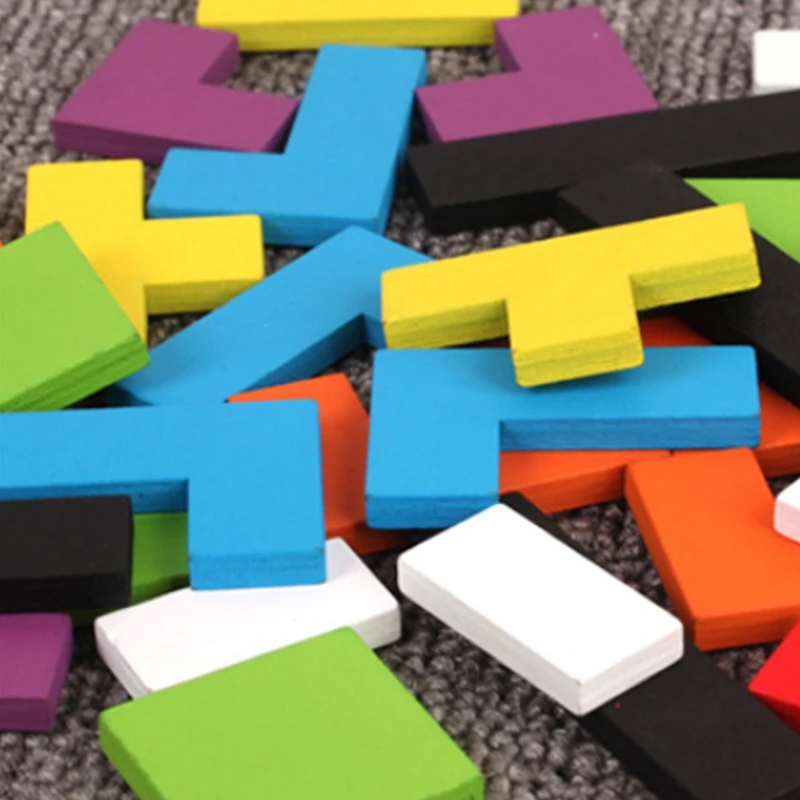 

New Pattern 3D Wooden Puzzles Jigsaw Board Tangram Brain Teaser Children Puzzle Toys Tetris Game