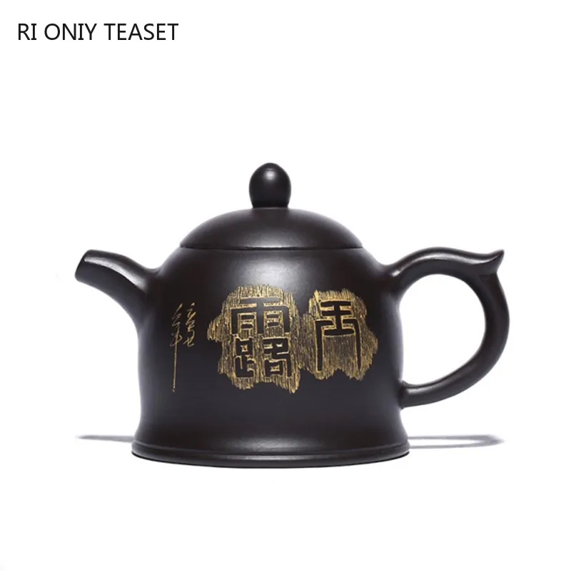 

Классический чайник из исинской фиолетовой глины, 170 мл, чайник ручной работы с фильтром из черной глины, домашний чайник Zisha для красоты, китайский чайный набор, подарки