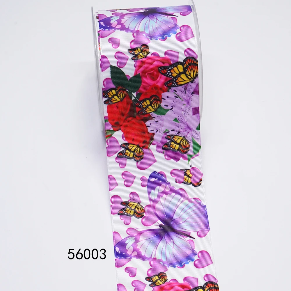 Товары для рукоделия Корсажная атласная лента с мультяшным цветочным принтом 50
