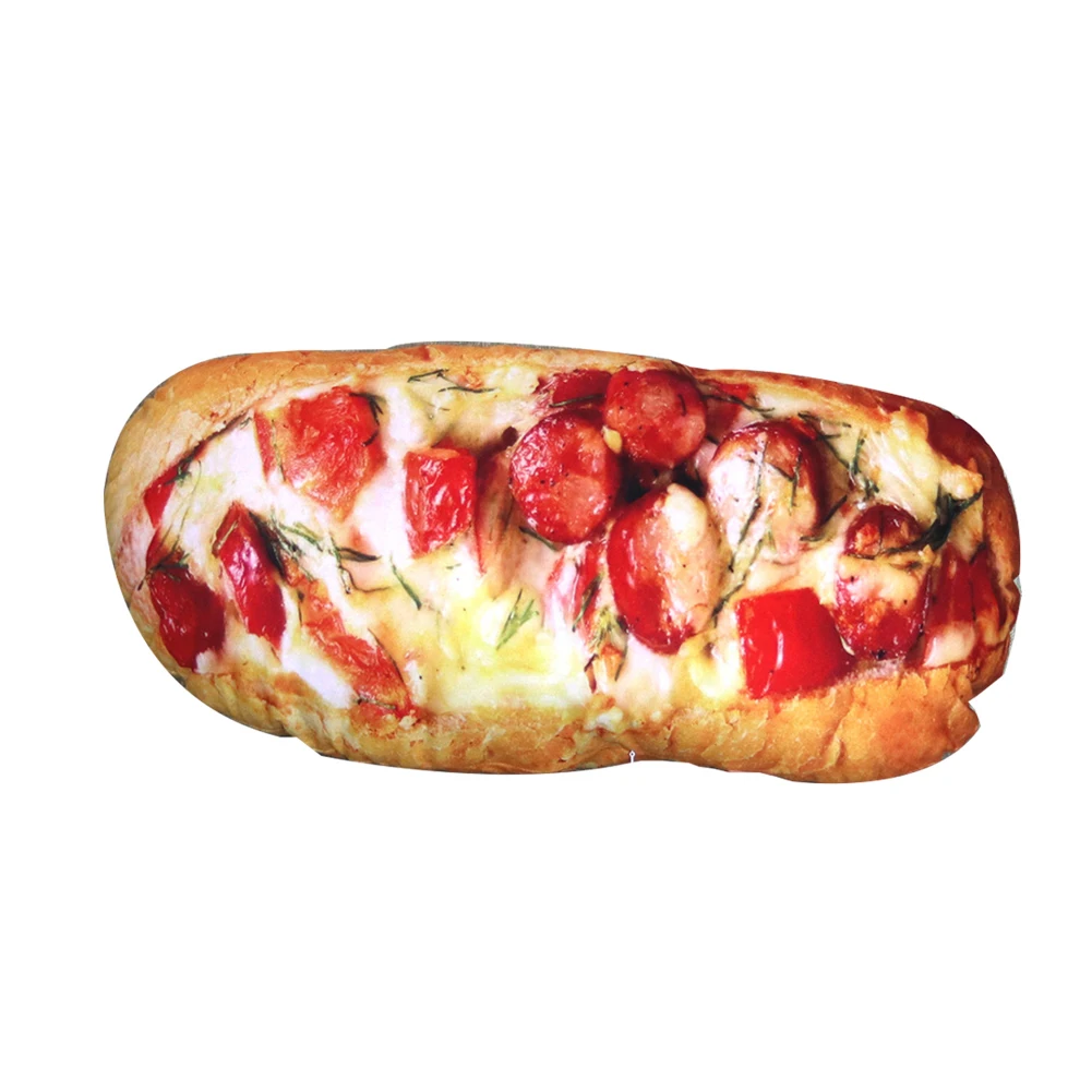 Длинное масло, хлеб, мясо, нить, кунжут, пицца, бифштекс, подушки, еда, плюшевая подушка, имитация закусок, украшение, спинка, подушка