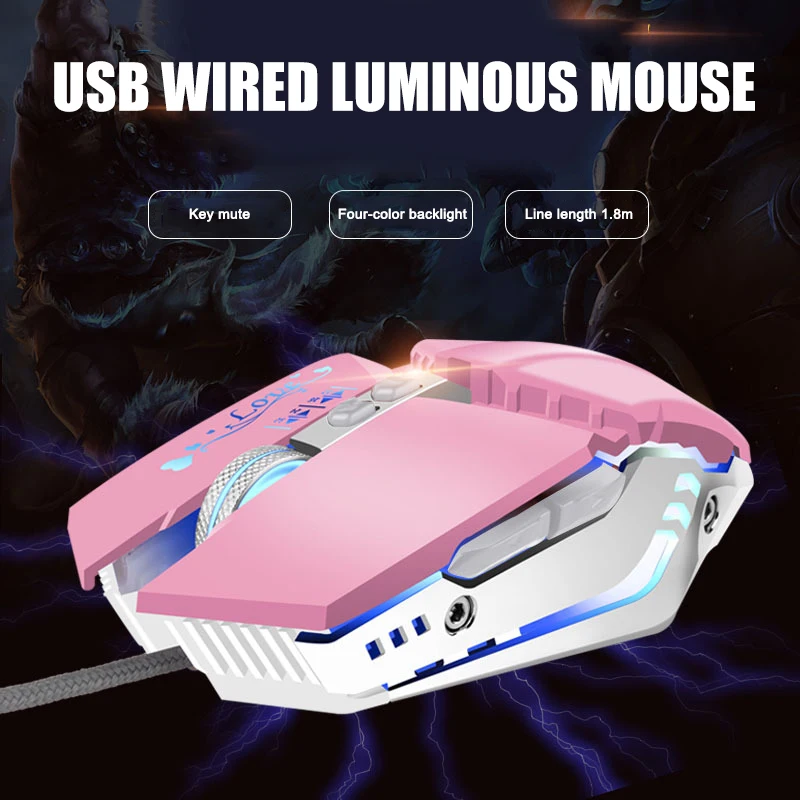 

Мышь Компьютерная Проводная игровая эргономичная со светодиодной подсветкой, 7 кнопок, 3200DPI