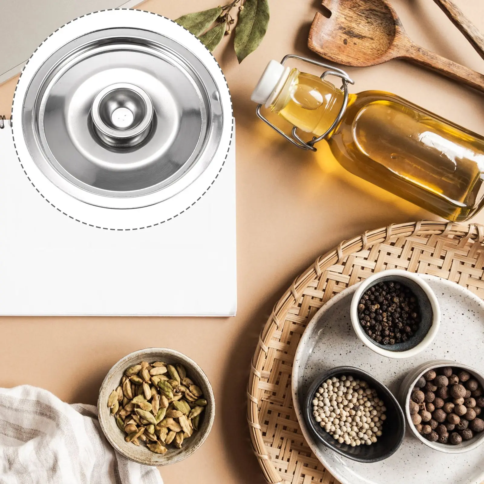 1Pc Stainless Steel Sealing Cover Food Basin Lid Seasoning Pot Household Cooking Part 14cm/10cm/16cm | Дом и сад