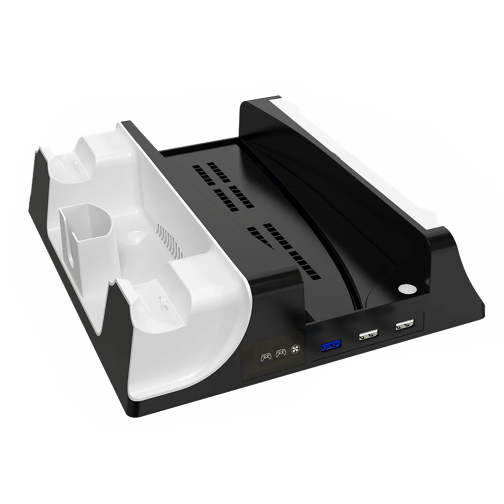 

Game Controller Charger Multifunctional Heat Sink Gamepad Charging Base Headphone Disc Storage Organizer Stand for PS5