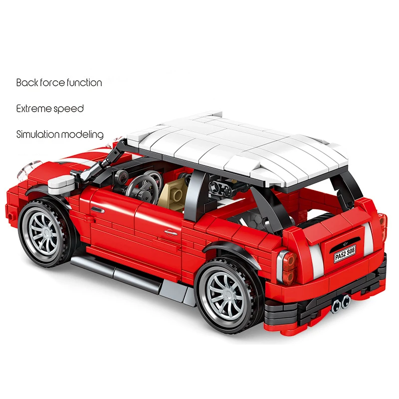 2021 Новый создатель Mini Cooper Жук оттягиваемая назад машина строительные блоки для
