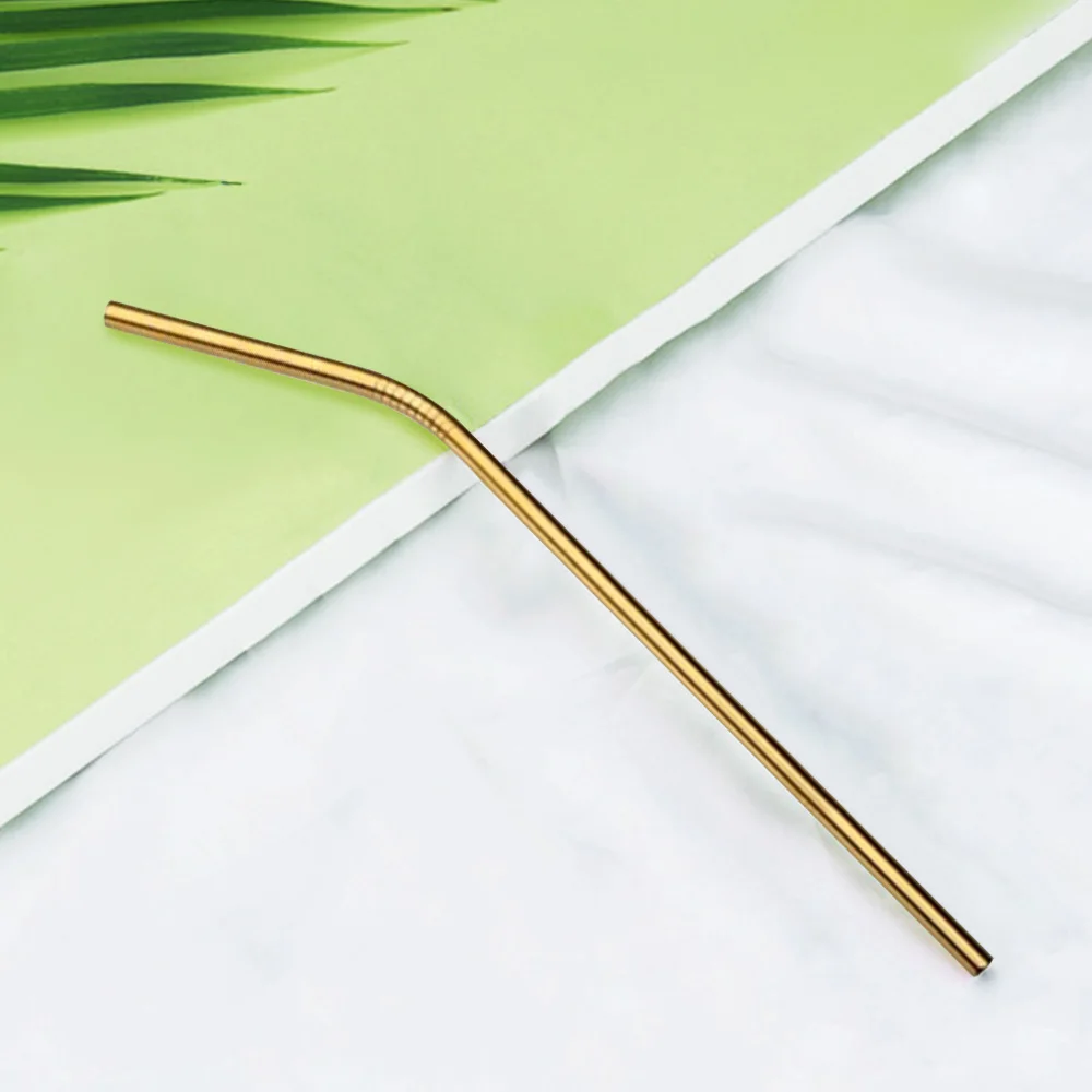 Bend-yellow-1pc Anpro многоразовые, для питья соломы крепкий изогнутые прямые напитки 304 Нержавеющая сталь металлическая соломинка с Cleaner кисть для кружки 20/30 унций - Цвет: Bend-yellow-1pc