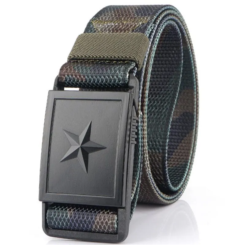 

New military fans outdoor tactical women men belt Pentacle light canvas belt versatile leisure belt free shipping