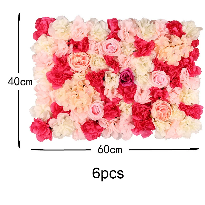 6pcs pink 6 шт. 60x40 см цветок стены Свадебные украшения Искусственные розы шелк Гортензия дорога свинец свадебная АРКА декорации - Цвет: 6pcs pink