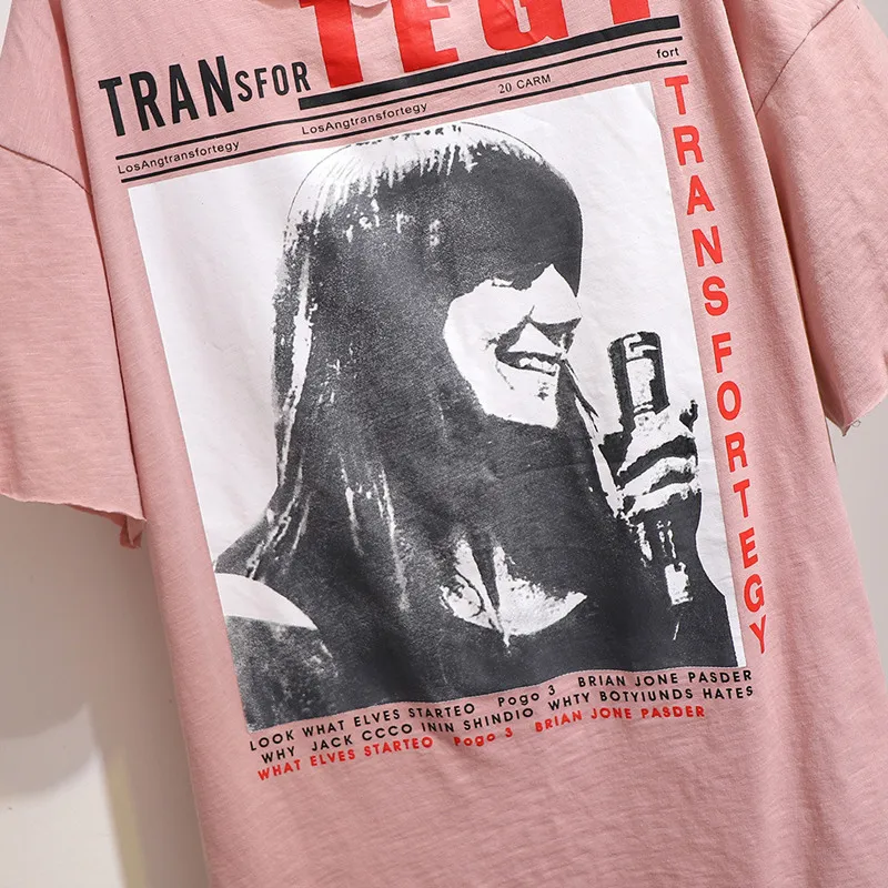 Женская футболка большого размера d 6XL розовая летняя с круглым вырезом и