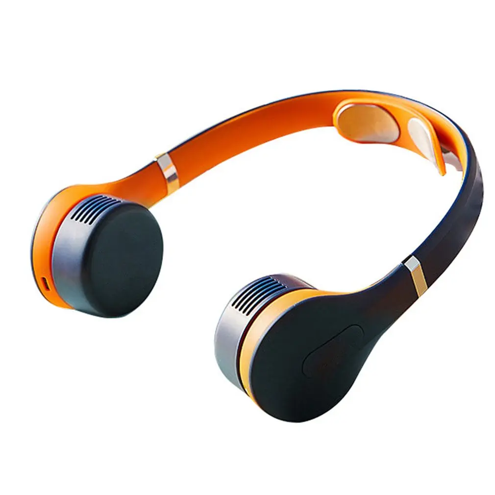 

Hanging Neck Fan Pulse Massager Bladeless Fans Neck Massage Fan Leafless 360 Degree Neckband 2400Mah USB Rechargeable