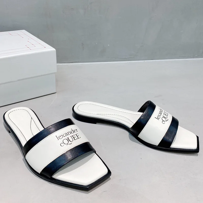

Fashion leather flat sandals for women, popular leisure beach and outdoor flip flops, new arrival 2021