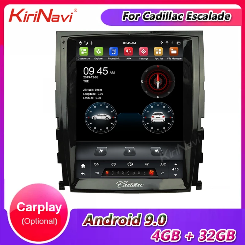 KiriNavi вертикальный экран Tesla стиль 1 Din Android 9 0 10 4 'Автомобильный dvd плеер для Cadillac