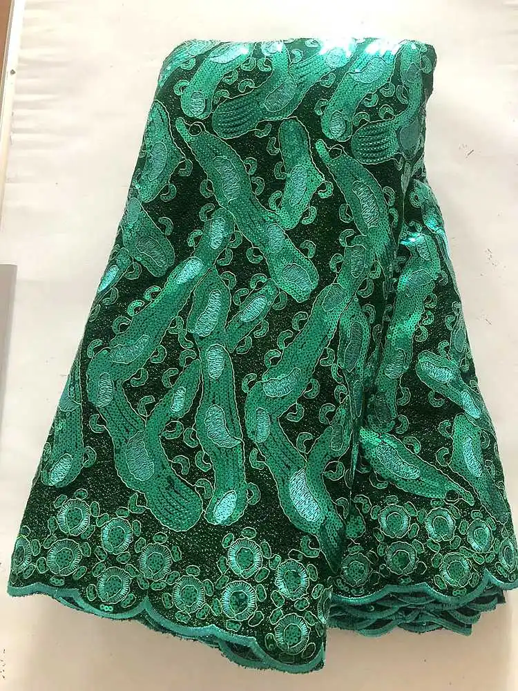 

French Sequins African Tulle Mesh Lace Fabric 2021 High Quality Nigerian Net Lace Fabrics For Women Party Wedding Dress Material