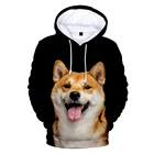 Толстовка с капюшоном Kawaii Shiba Inu 3D для мальчиковдевочек модная МужскаяЖенская Толстовка Повседневная забавная Одежда для собак Akita Детская толстовка куртка ТОО