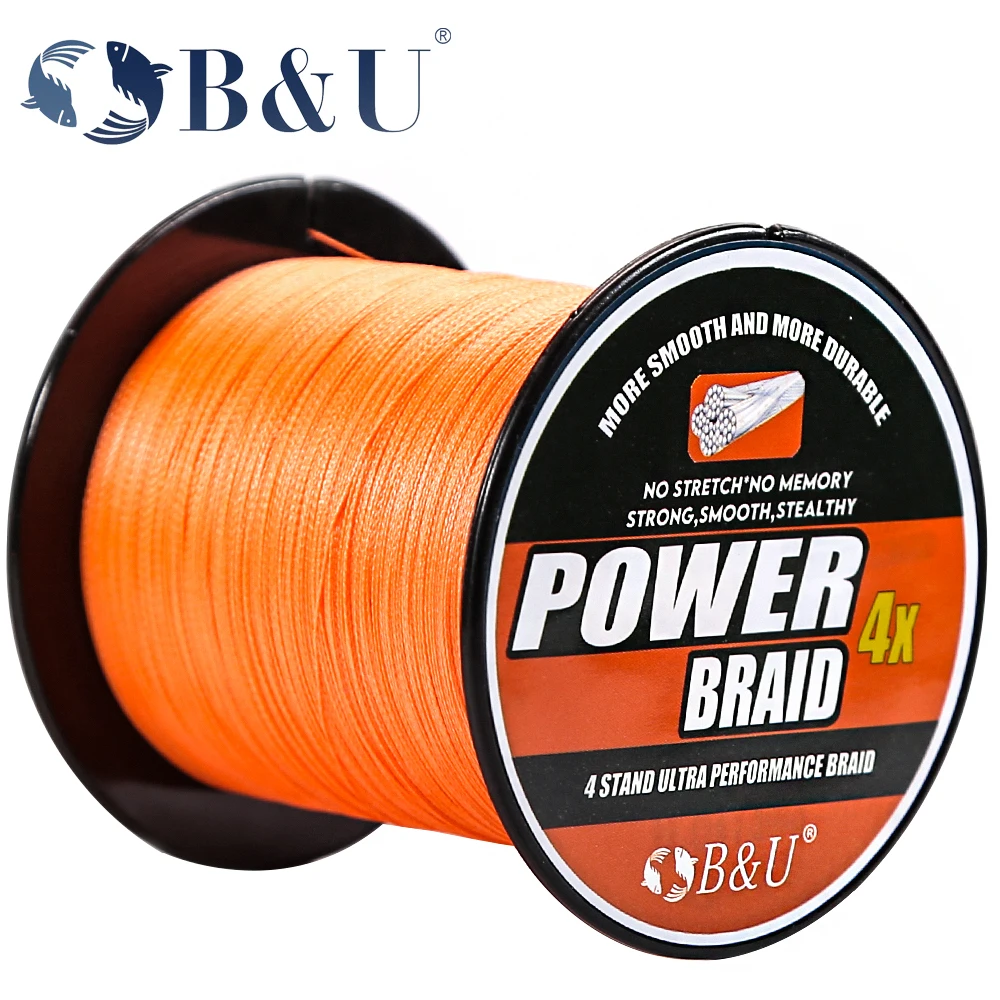 

B&U 4 Strands 300M PE Braided Fishing Line 16-50LB Multifilament Fishing Line Smooth Carp Fishing Accessiores
