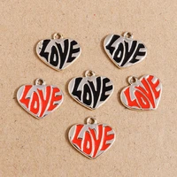 10pcs 1817mm alloy enamel love heart charms pendants for diy jewelry making necklaces drop earrings keychain crafts accessories