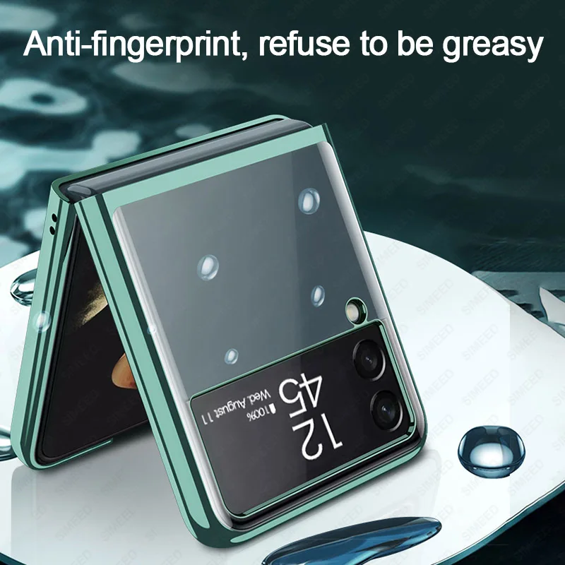

Прозрачный чехол SIMEED с покрытием для Samsung Galaxy Z Flip 3 5G, прозрачный жесткий защитный чехол из поликарбоната для Samsung Z Flip3