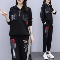 2022 new women two piece suit top and pants casual tracksuits half zipper sweatsuits 2 piece set hoodies fall winter clothes