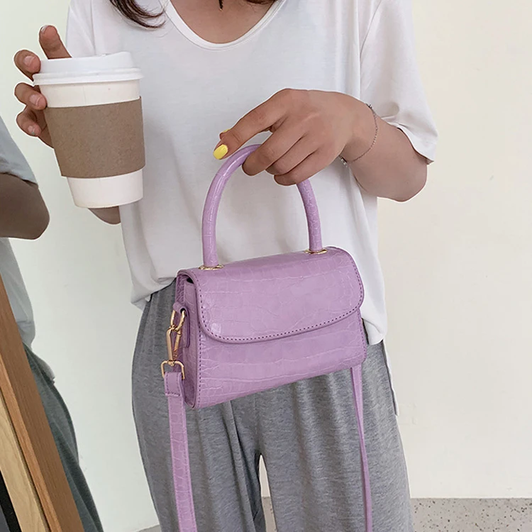 

Mini bags for women 2020 Stone Pattern Square Crossbody Bag Fashion Handbags Purses with Handle Female PU Leather Shoulder Bag