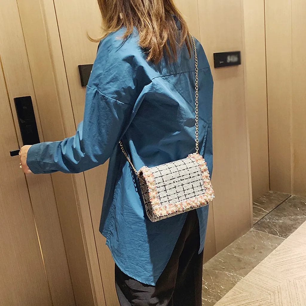 Женская сумка хит цвет пряжка цепи сумки через плечо сумка-мессенджер шерсть