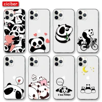 cute panda case for iphone 13 12 11 pro max mini for iphone x xr xs max 7 8 6 6s plus 5s se 2020 soft silicone tpu phone fundas