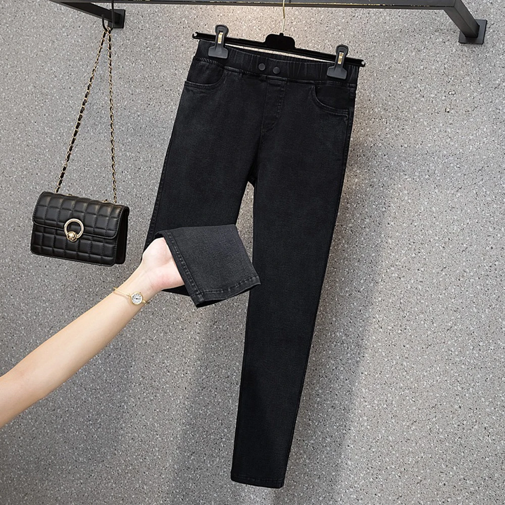 

New Simple Design High Waist Women Pencil Pants Plus Size Outwear Stretch Leggings Womens Casual Ankle-Length Trousers