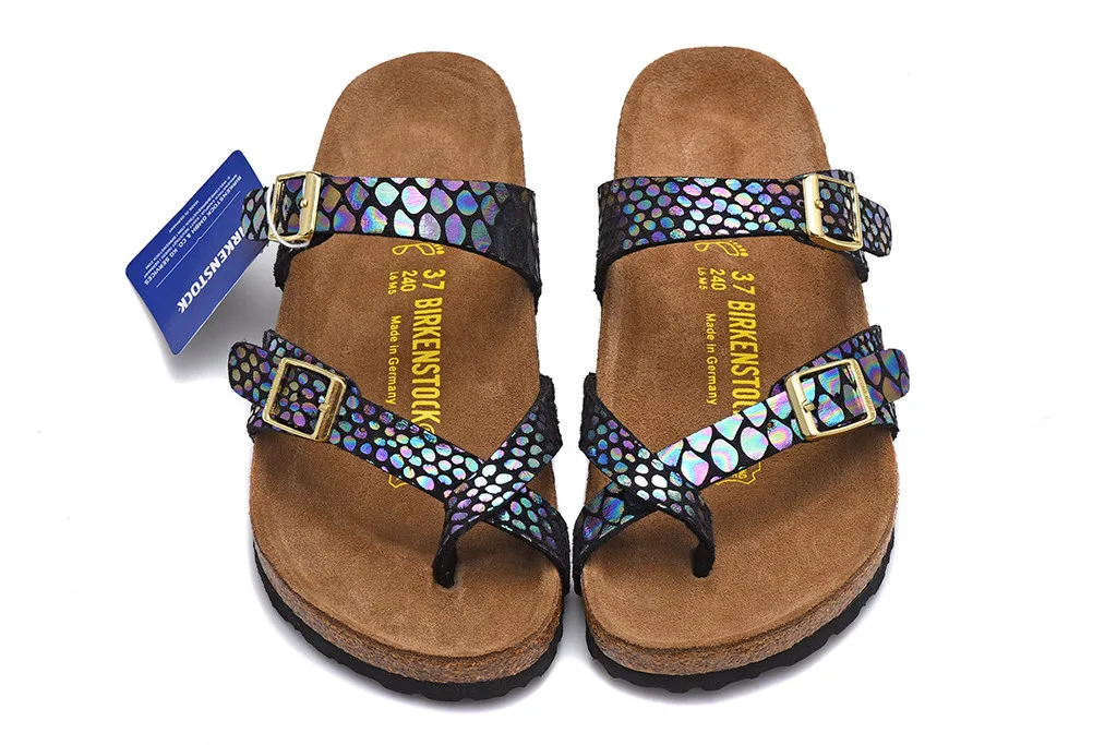 Birkenstock Arizona летние пляжные пробковые шлепанцы для женщин и мужчин модные сандалии