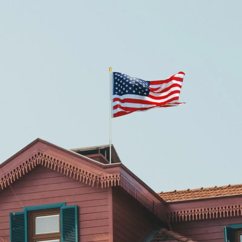 

Aluminum Flagpole Kit 6.5 ft Telescopic Flag Pole 3x5' U.S Flag Gold Ball Top