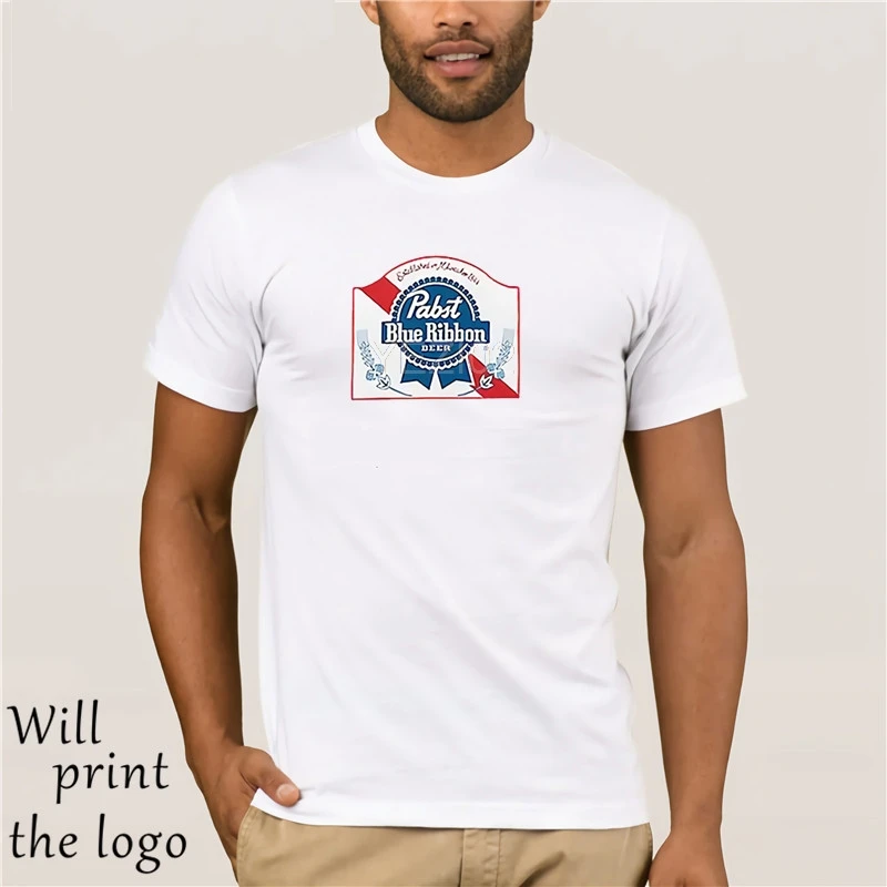 Классическая футболка с логотипом Pabst Blue Ribbon|Мужские футболки| |