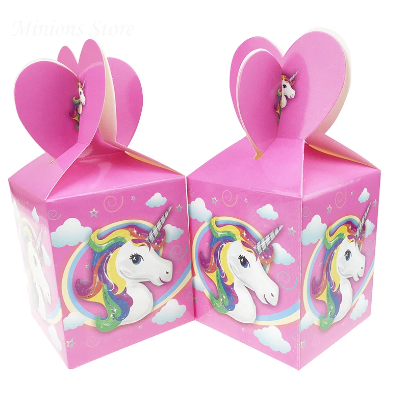 Коробка для конфет с единорогом 6 шт./лот детские украшения дня рождения бумажная