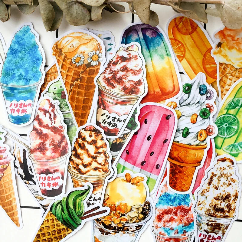 

22Pcs/Bag Cartoon Slumber Ice Cream Sticker DIY Craft Scrarpbooking Album Junk Journal Happy Planner Decorative Stickers
