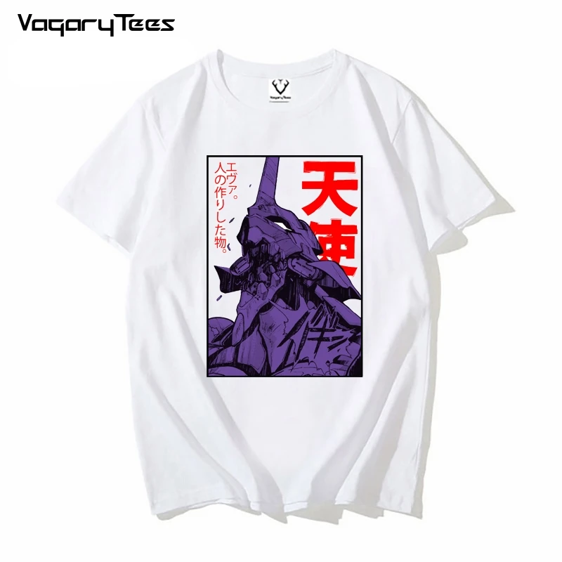 Funny Japan Anime Eva 01 Evangelion T Shirt Men Manga Unisex Streetwear T-shirt Casual Short Sleeve Oversized Tshirt Homme | Мужская