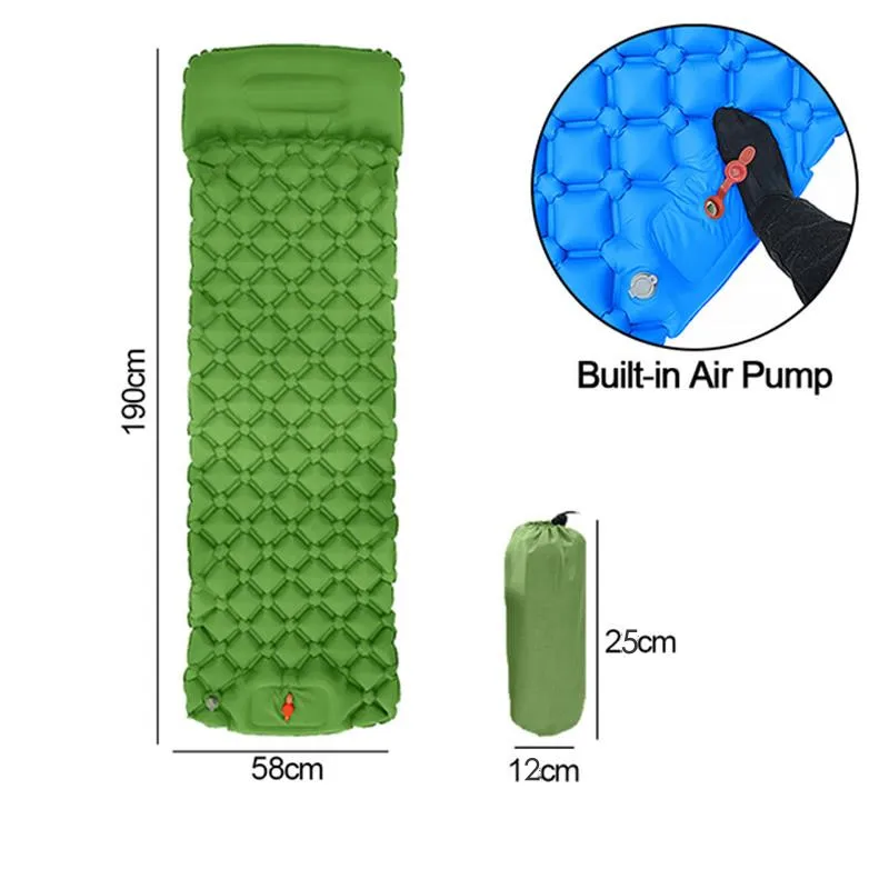 

Ultralight Camping Sleeping Pad Inflatable Air Mattresses Outdoor Mat Folding Bed With Pillow Waterproof Pad Hiking Trekking