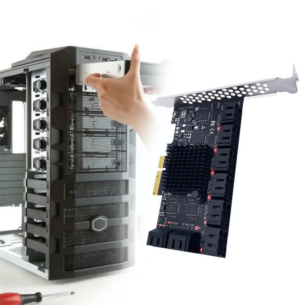 Карта Pcie Sata 16 портов 6 ГБ 3 0 поддержка устройств X4 Pci Расширение на карту