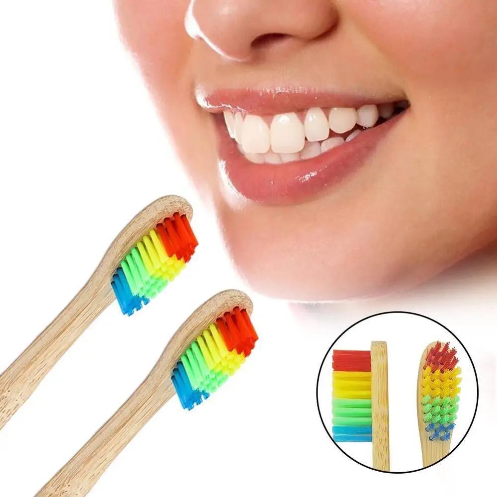 Красочная бамбуковая зубная щетка оптовая продажа Экологичная деревянная