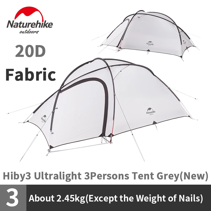 Naturehike Новинка Hiby 3 палатка для кемпинга 4 человека 20D силиконовая нейлоновая ткань