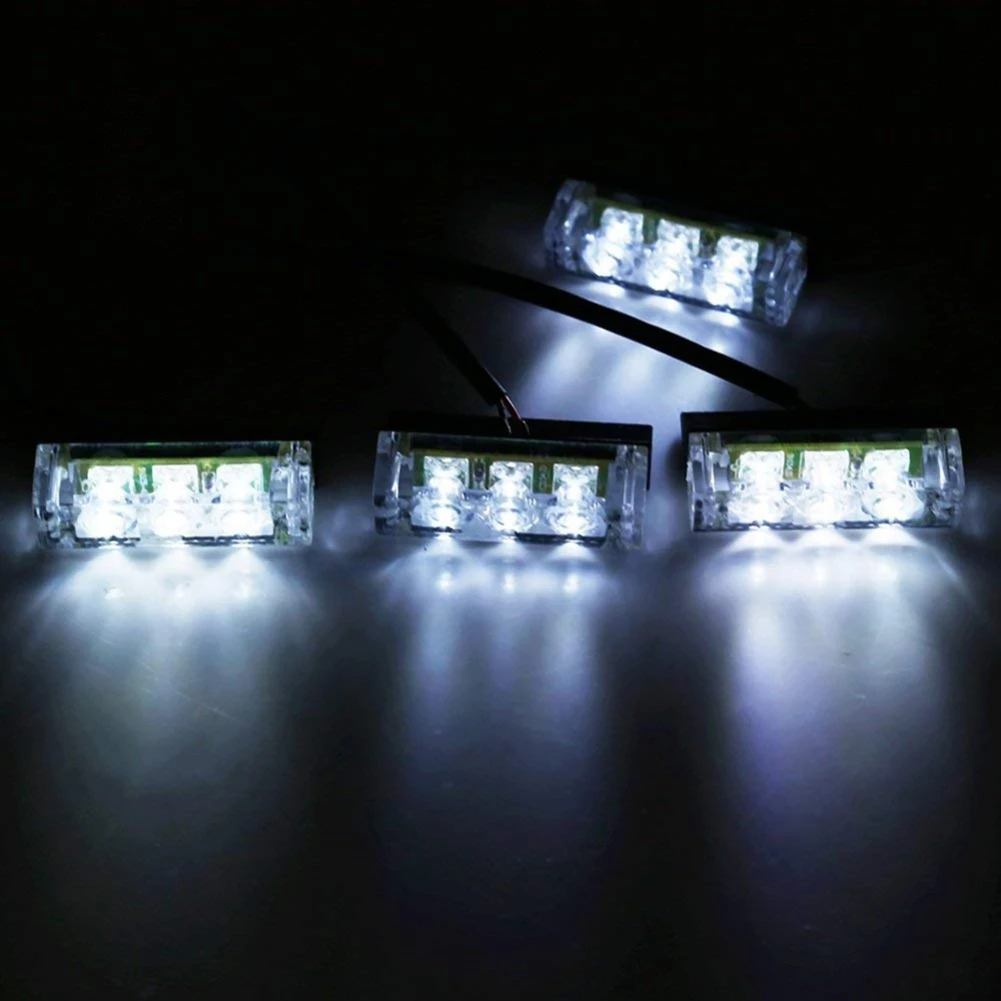 

12V Vehicle Car Front Deck Grille LED Strobe Flash Light Police Emergency Hazard Warning Strobe Lamp Daytime Running Lights