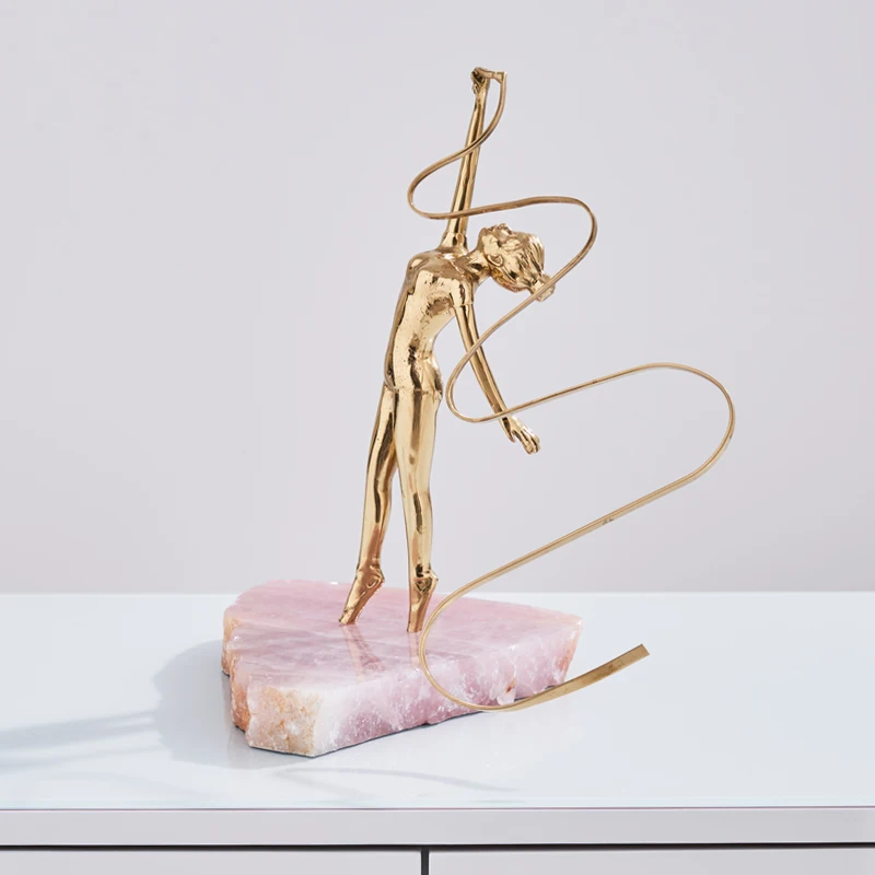 Аксессуары для домашнего декора латунная гимнастическая фигурка спортсмена