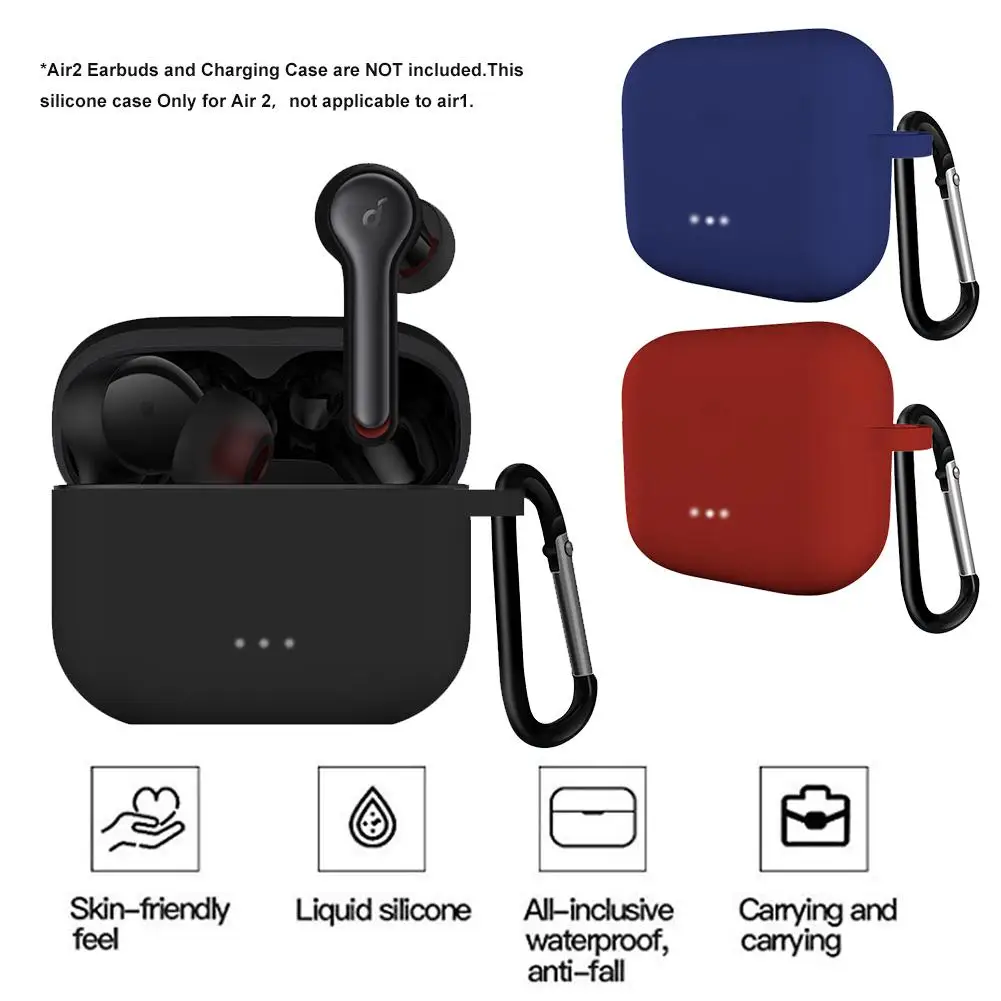 

Silicone Case Anti-dust Scratchproof Anti-lost Portable Wireless Earbuds Protective Silicone Cover For Soundcore Liberty Air 2