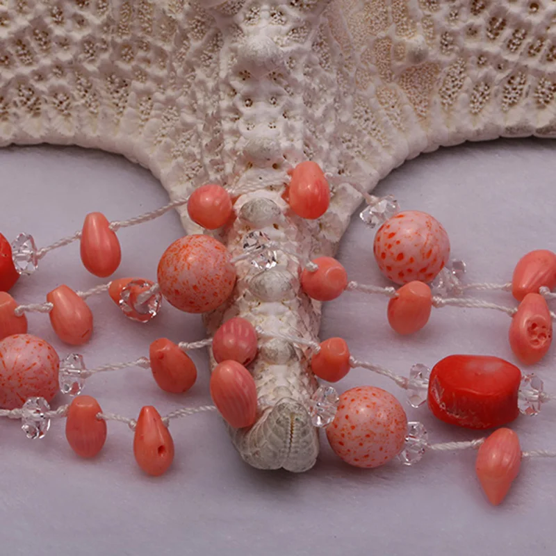 JYX 828 распродажа классических нестандартных коралловых бусин 6*9 мм красный