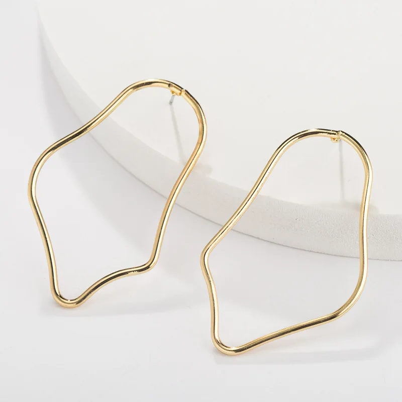 Новые простые большие геометрические нерегулярные серьги для женщин из сплава
