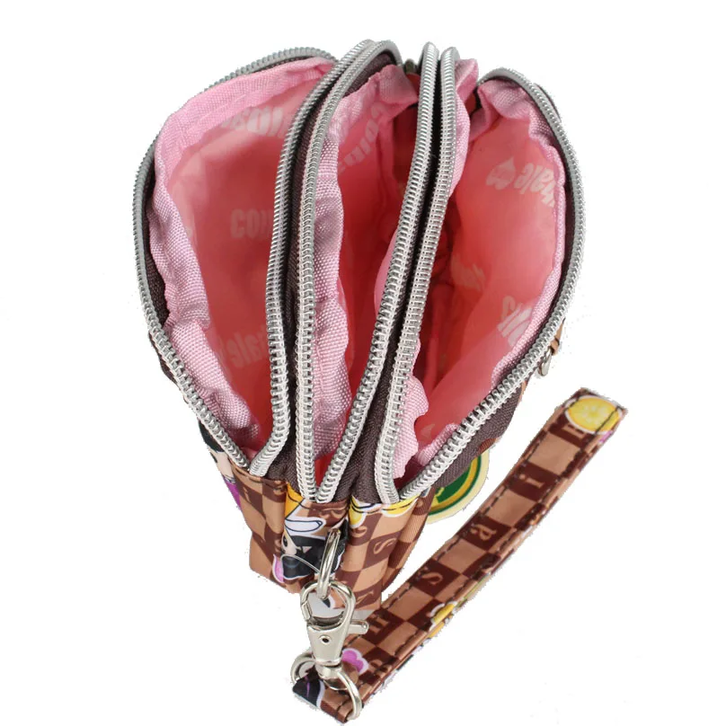 Мини для женщин Дамская сумочка милые 3 слоя Молнии Сумочка монет клатч сумка