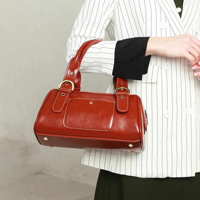 

LIKETHIS Fashion Vintage Genuine Leather Women's Handbag Hot Sale Cowhide Bag for Women High Quality Soft Top Handle Bags Bolsos