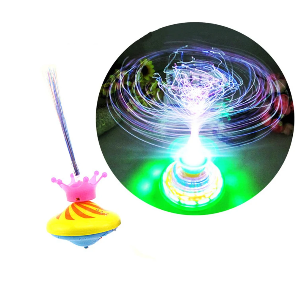 3 шт. светильник со звуком LED спиннинг дрифт топ игрушка волоконно оптический