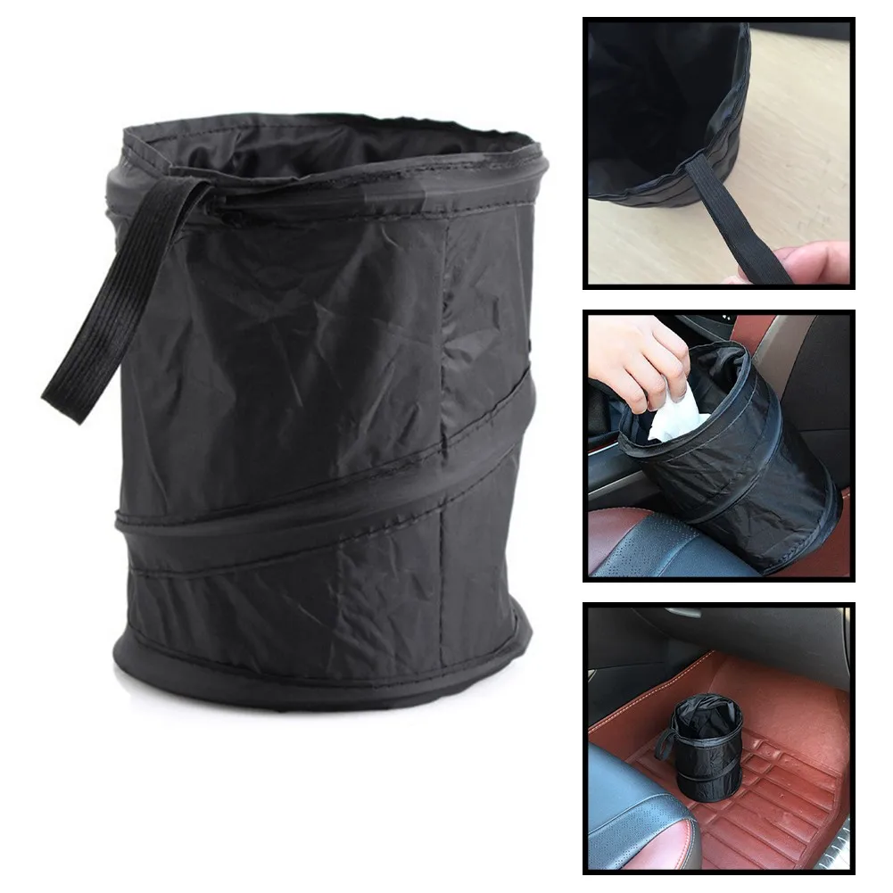 

Car Trash Can 15*20cm Equippments Polyester Foldable Multifunctional Storage Bucket Fit For Car Chair Back Storage Bag Tools
