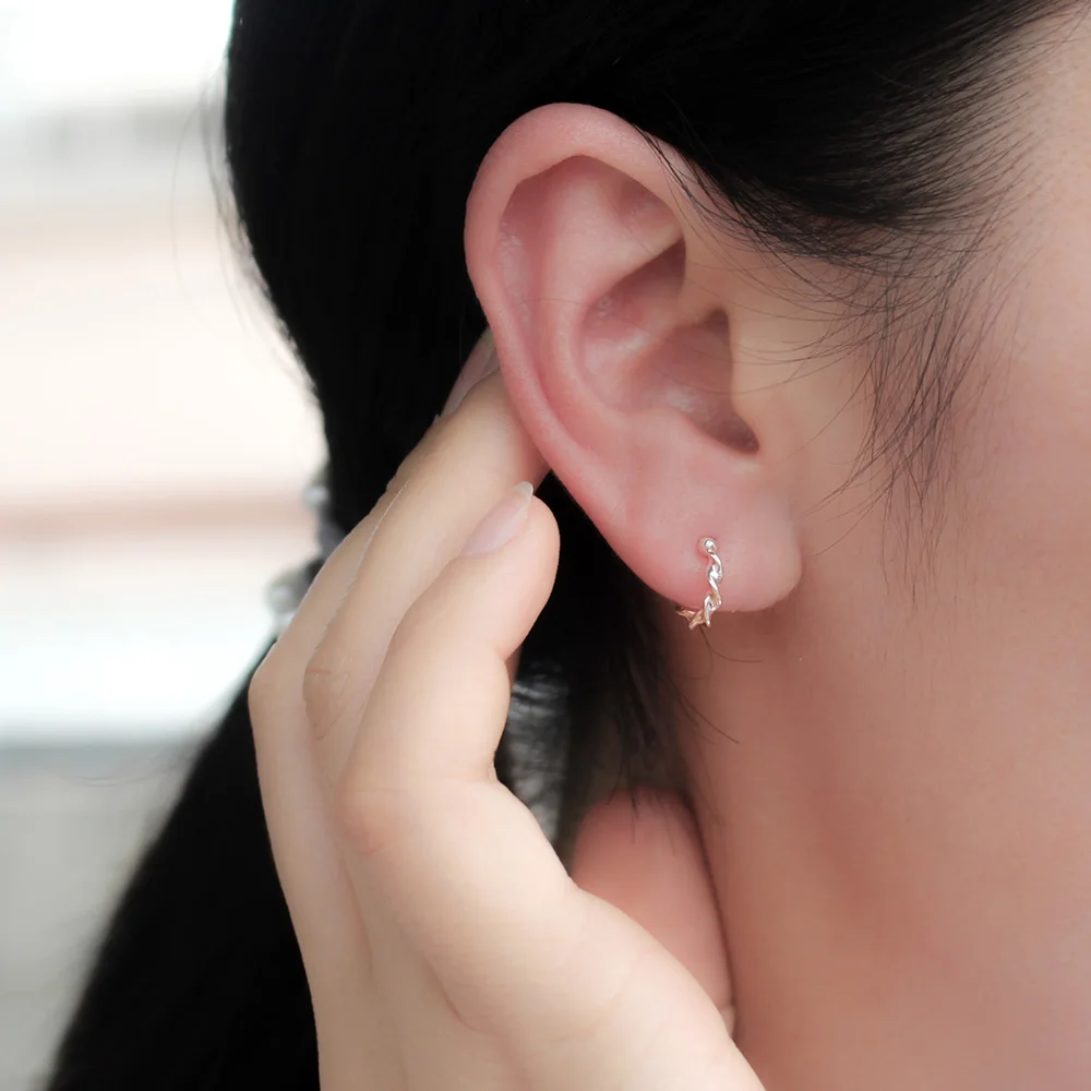 Trusta 100% 925 Sterling Silver Contracted Twist Ear Cuff Clip On Earrings For Women Girl Without Piercing Earings Jewelry DS622 | Украшения