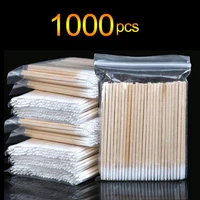 1000pcs micro wood cotton swab eyelash extension tools tatoo microblading cleaning wooden sticks cosmetic cotton brush buds tip