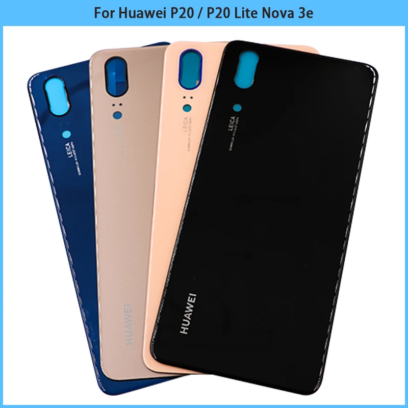Задняя Крышка аккумуляторной батареи для Huawei P20 задняя крышка Lite Nova 3e стеклянная
