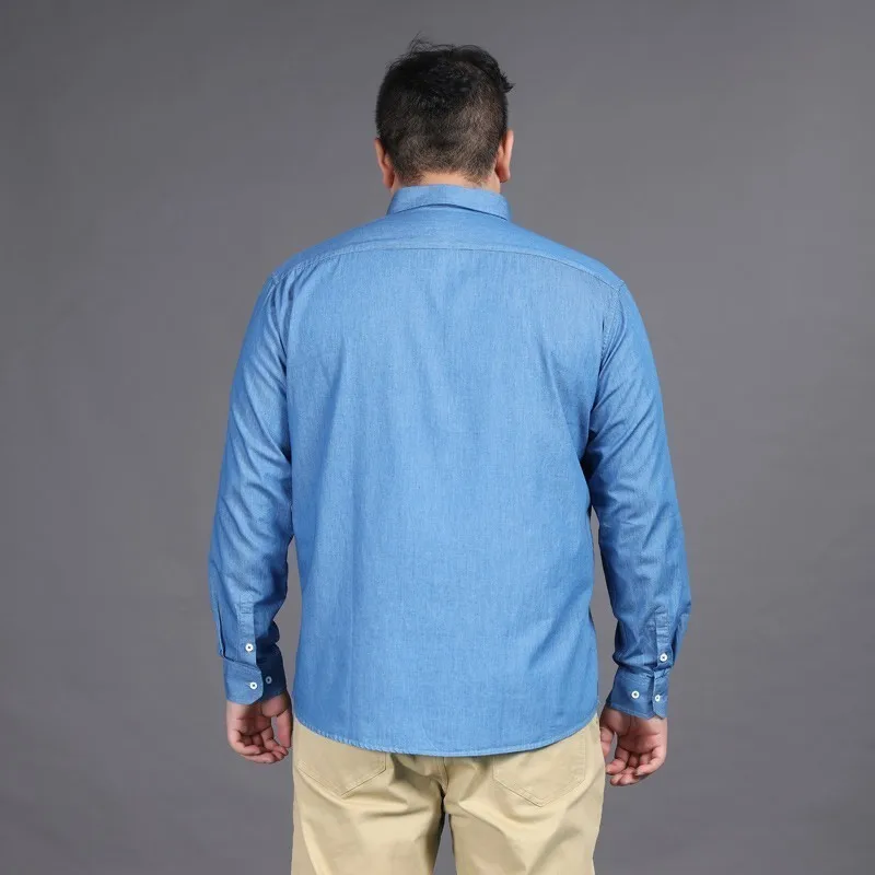 Новый размера плюс 8xl 7xl джинсы для женщин мужские хлопковые рубашки с длинным