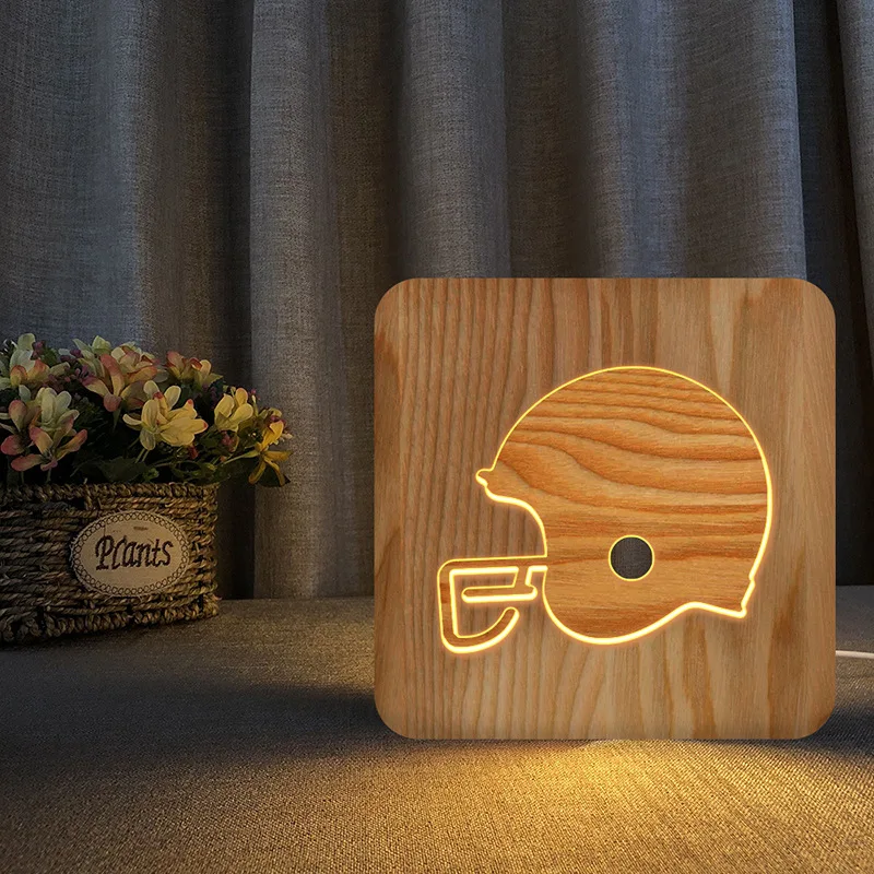 Светодиодный ночник Acecorner с USB деревянная настольная лампа для серфинга футбола